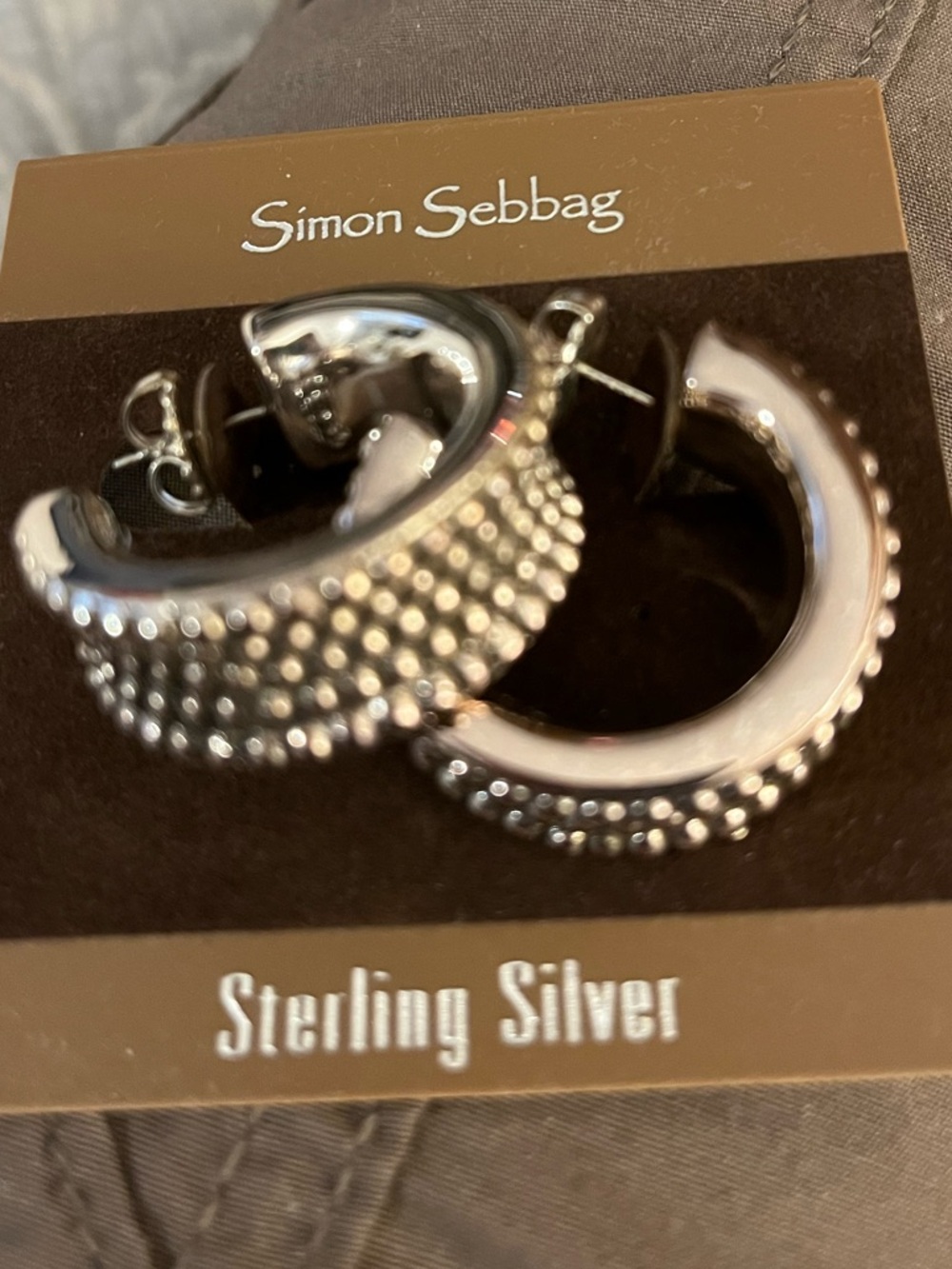 Simon Sebbag Textured Sterling Silver Dome Hoop Earrings